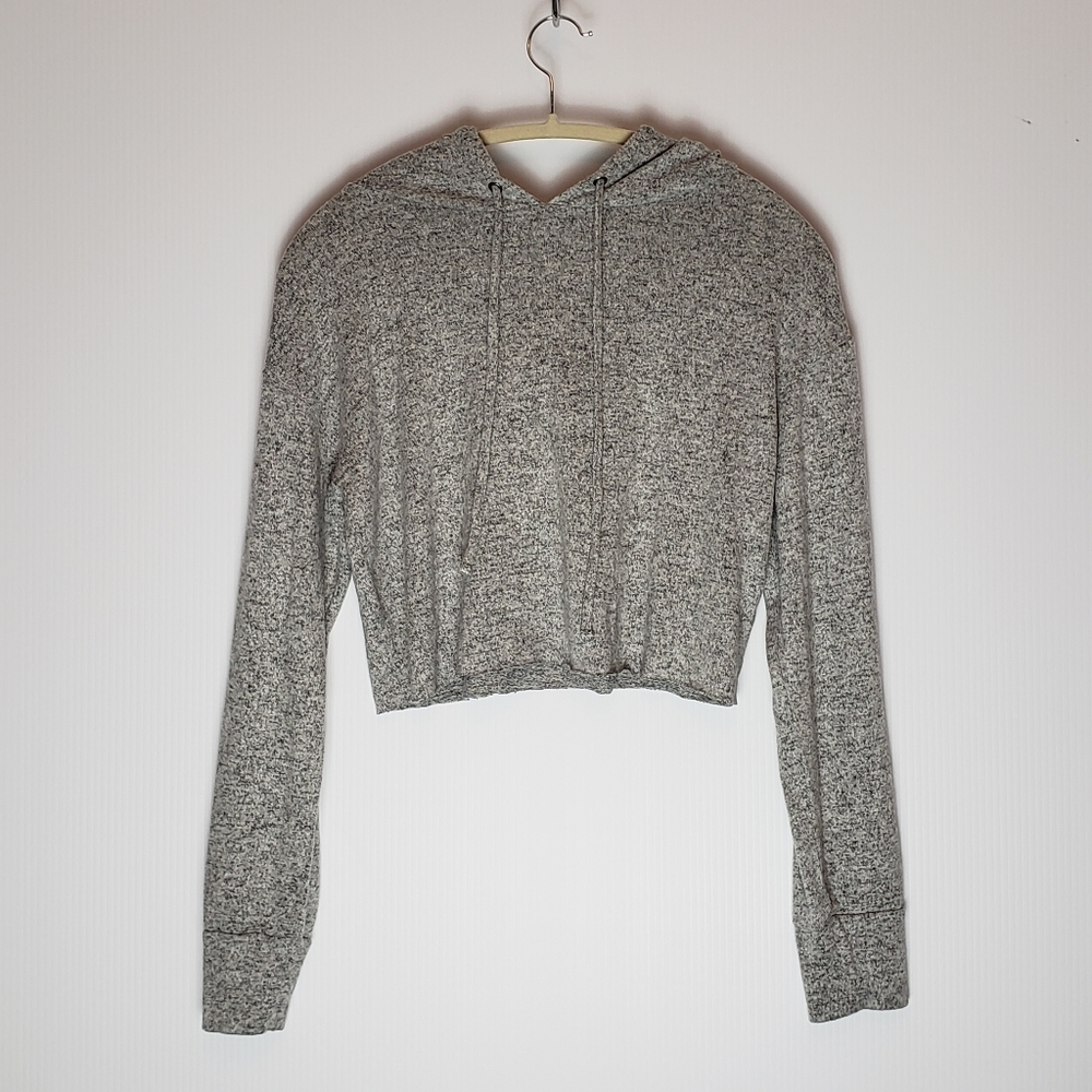 So Gray Cropped Hoodie